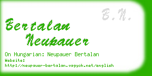 bertalan neupauer business card